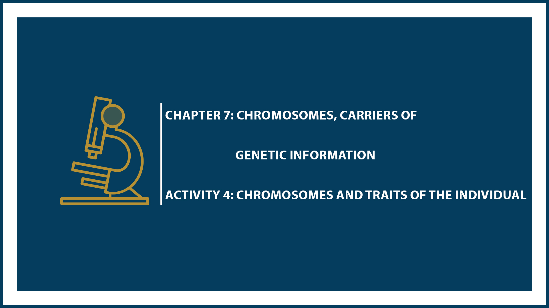 Chapter 7: Activity 4: Chromosomes and Traits of the Individual